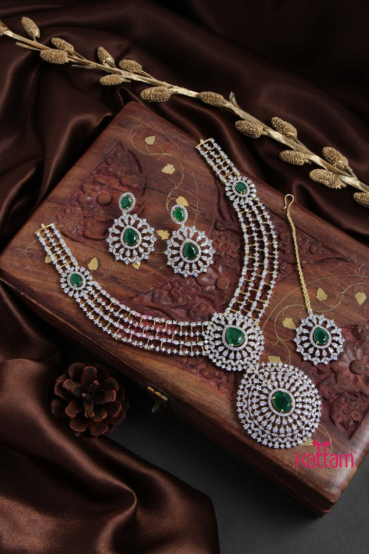 Diamond Replica Bridal Necklace ( Pendant Detachable ) - N5077