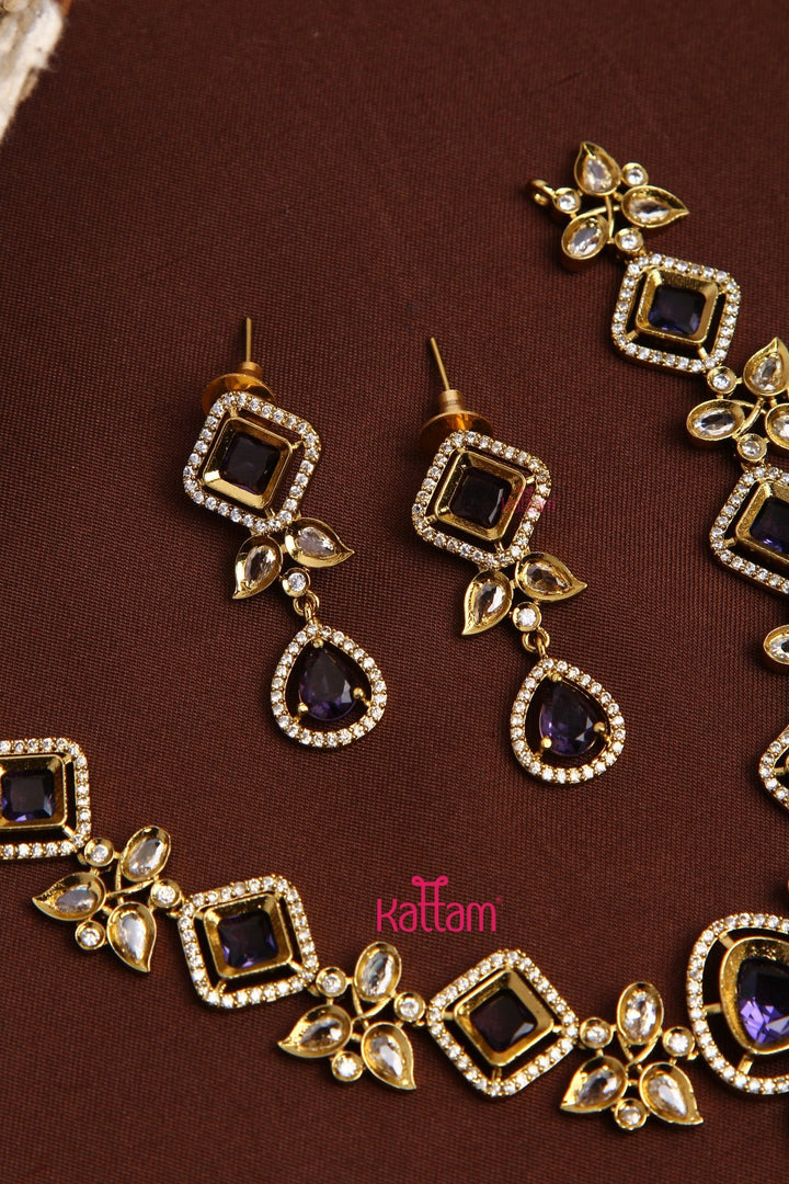 Dihana - Leafy Purple Choker - N5200