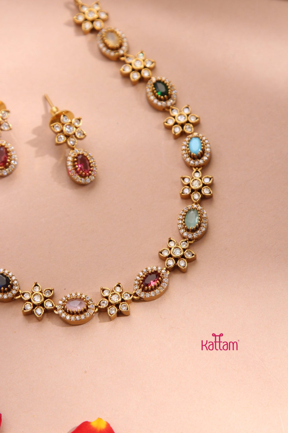 Diyana - Multi Floral Choker - N5171