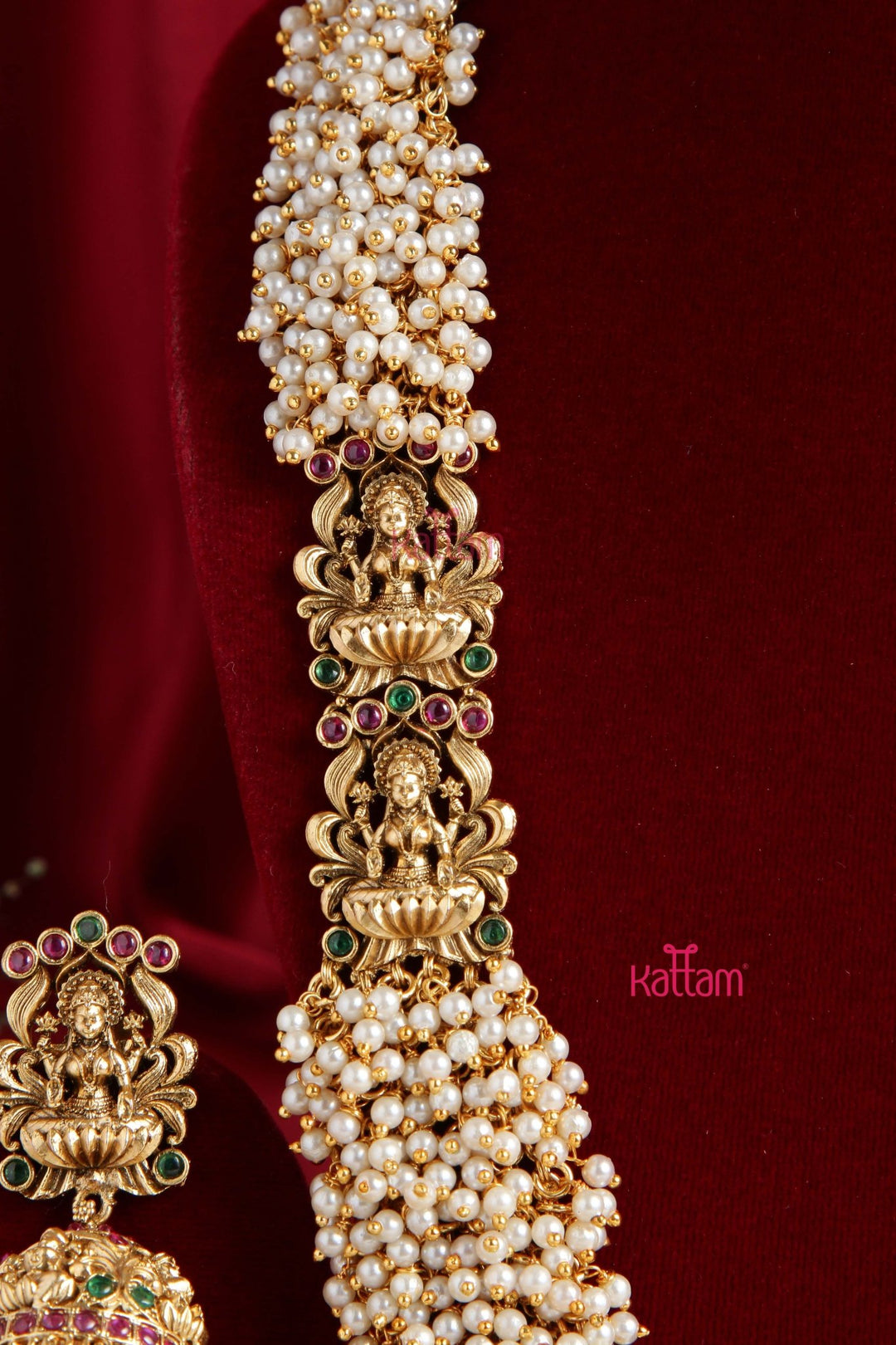 Dual Lakshmi Cluetered Pearl Haram - N2793