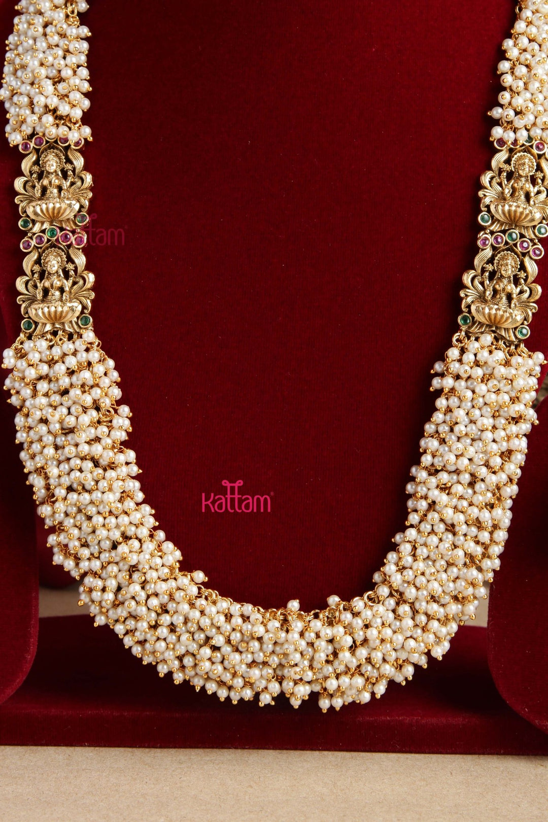 Dual Lakshmi Cluetered Pearl Haram - N2793