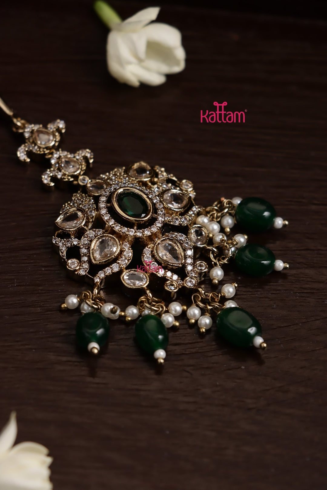 Edora - Victorian Green Maangtikka - MT179