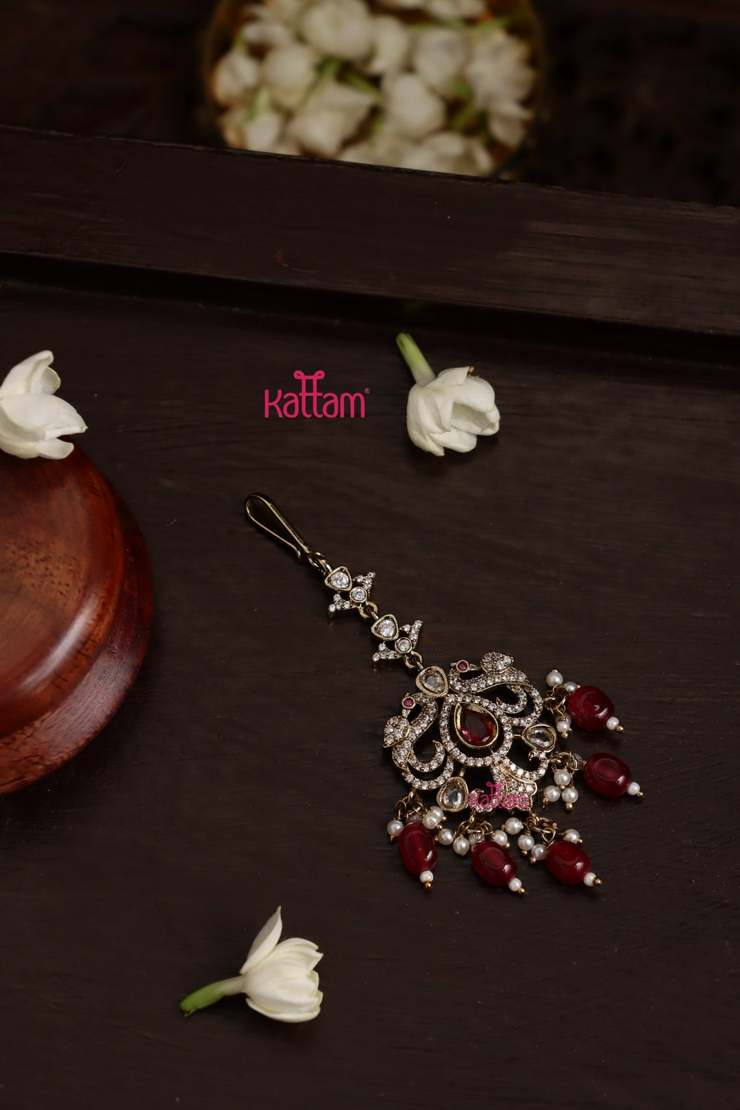 Ekta - Victorian Peacock Ruby Maangtikka - MT160