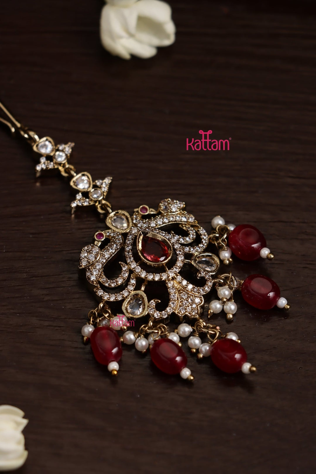 Ekta - Victorian Peacock Ruby Maangtikka - MT160