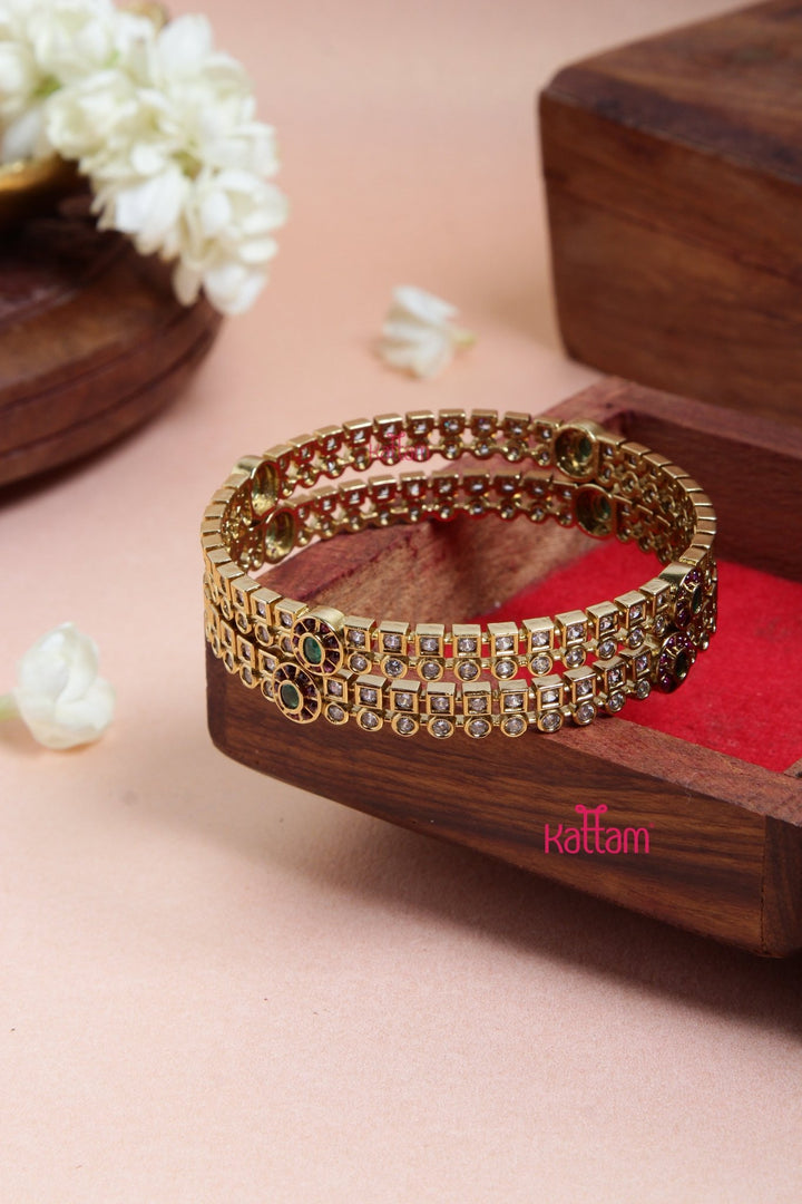 Elegant Festive Stone Bangle - B545 - V4