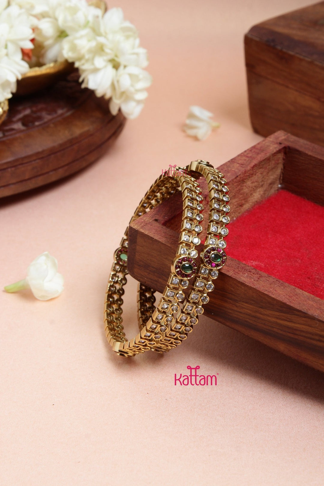 Elegant Festive Stone Bangle - B545 - V4