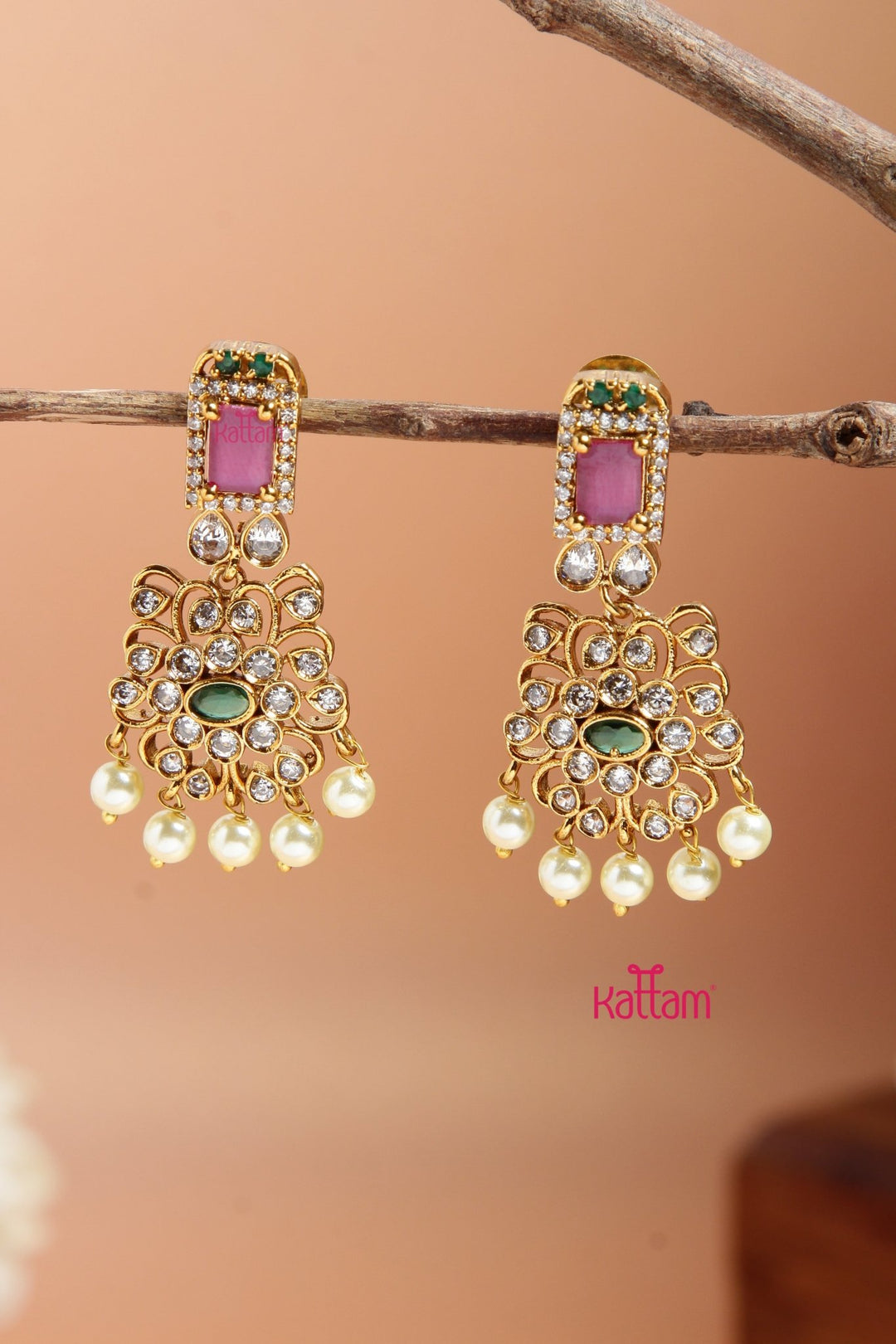 Elegant Multistone Drop Earring - E926