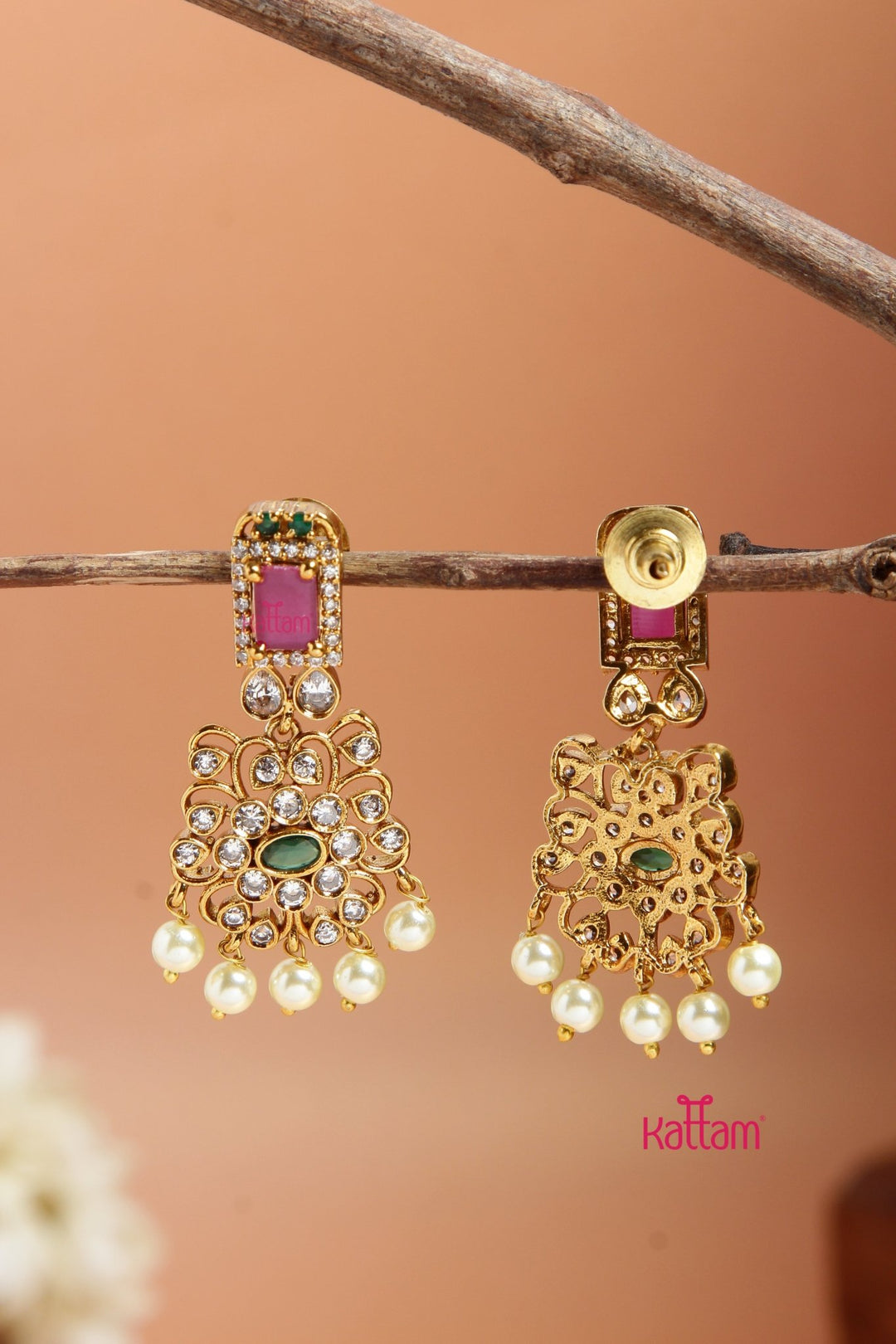 Elegant Multistone Drop Earring - E926