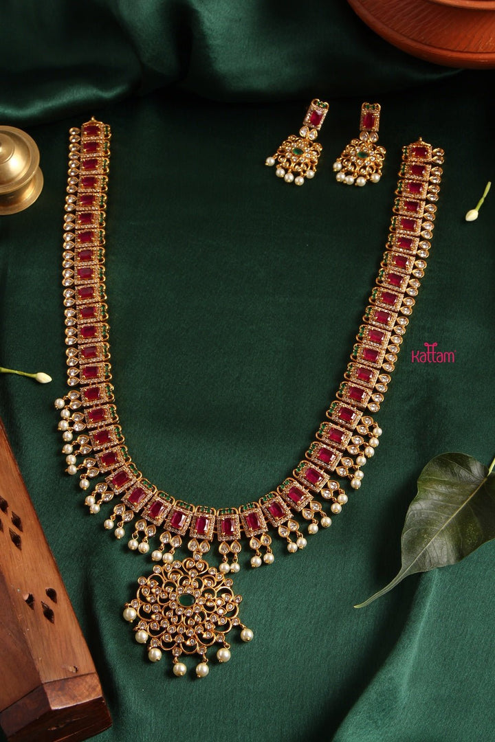 Elegant Red Green White Stone Haram - N1254