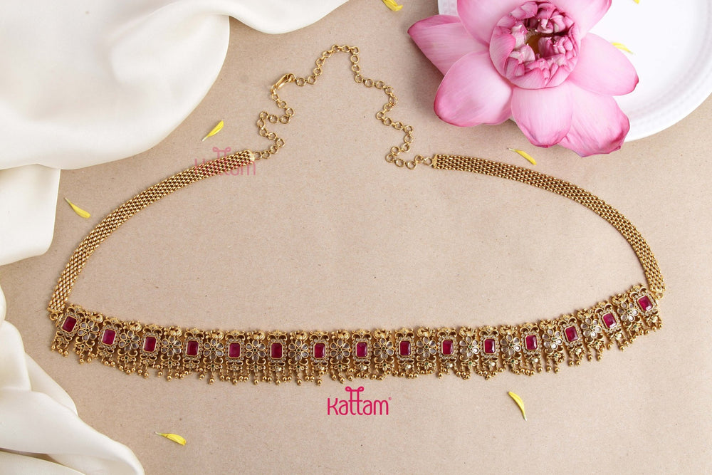 Elegant Stone Floral Hipchain - HB118