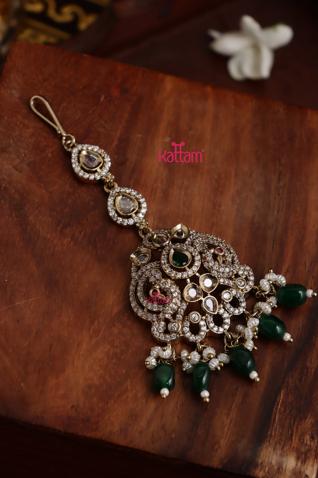 Elsa - Victorian Green Maangtikka - MT173