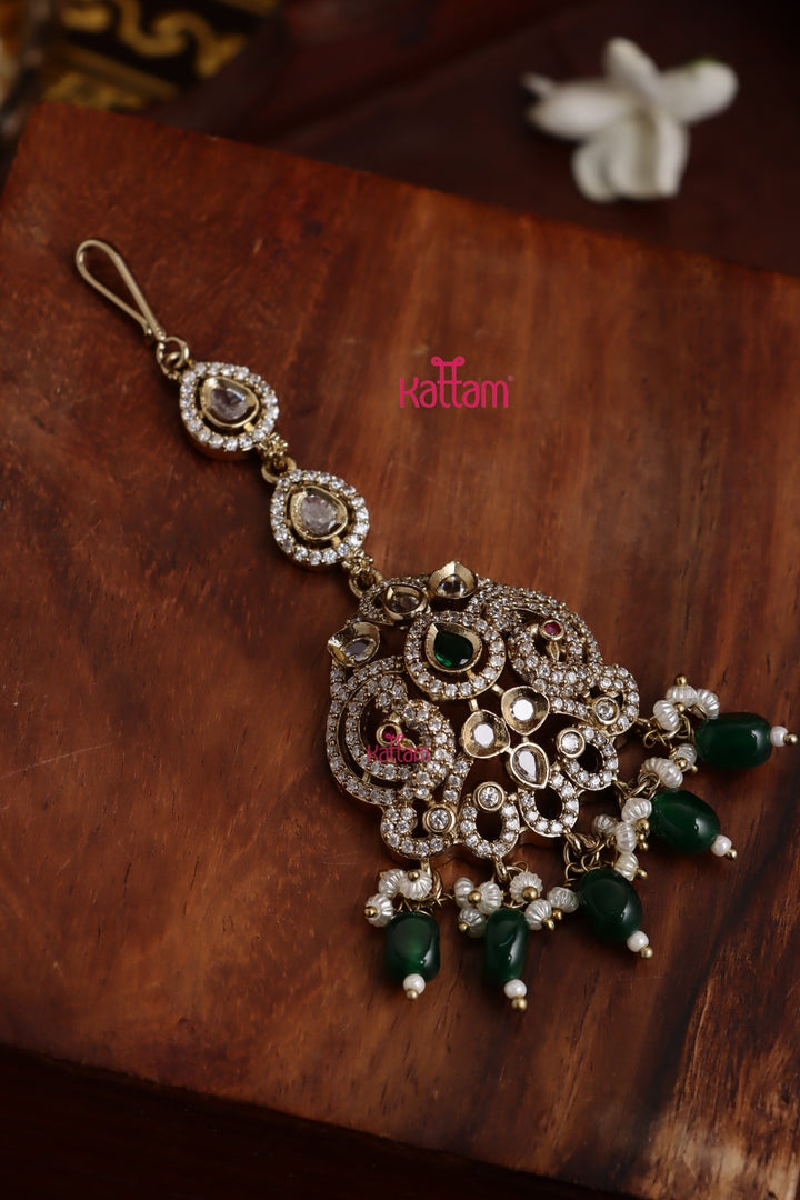 Elsa - Victorian Green Maangtikka - MT173