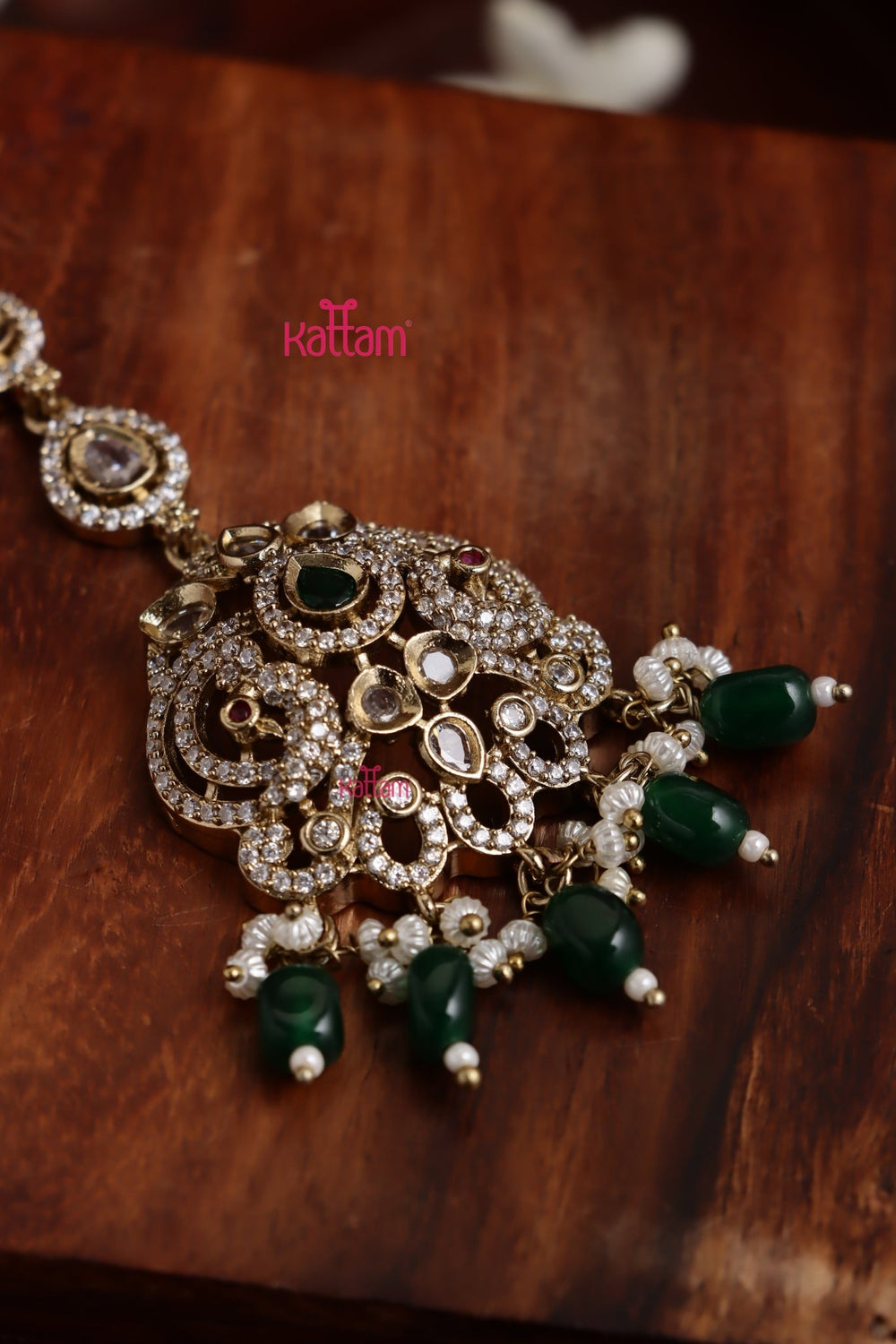 Elsa - Victorian Green Maangtikka - MT173