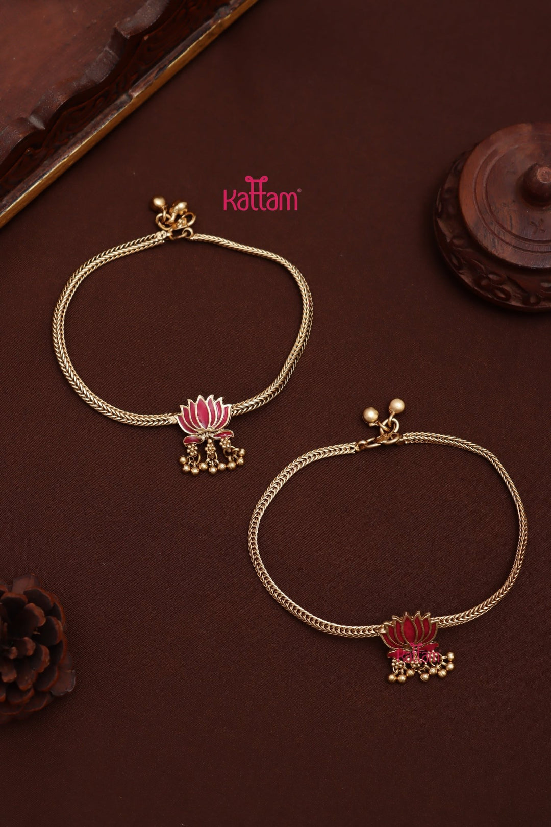 Enamel Lotus Anklet - A36