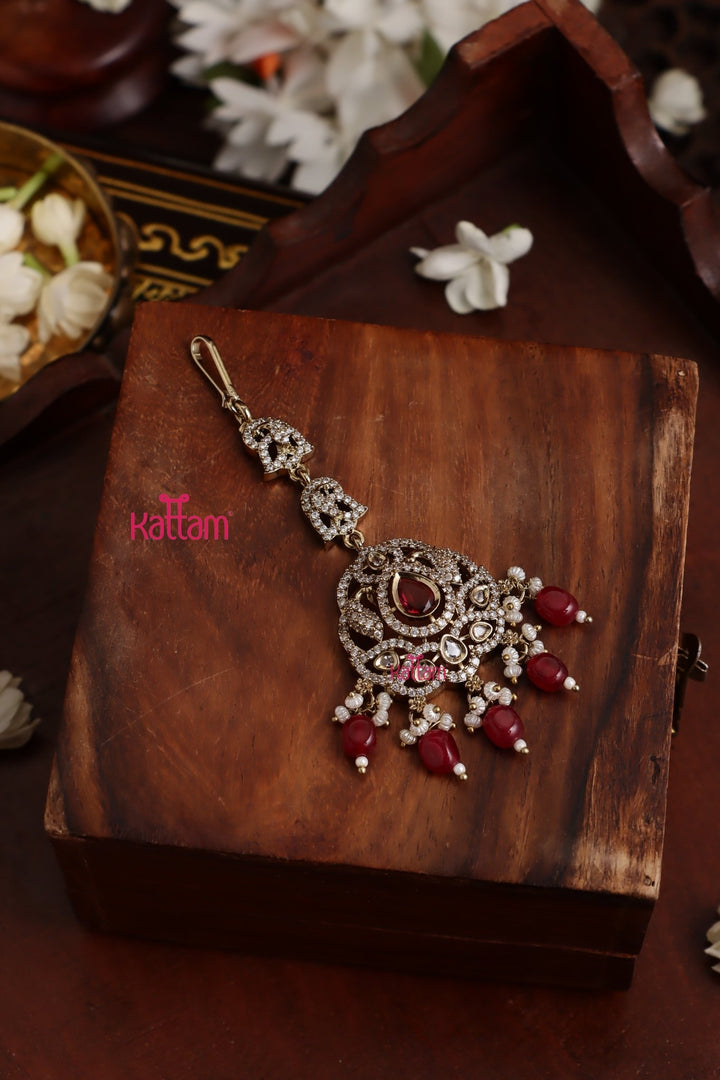 Envi - Victorian Ruby Maangtikka - MT166