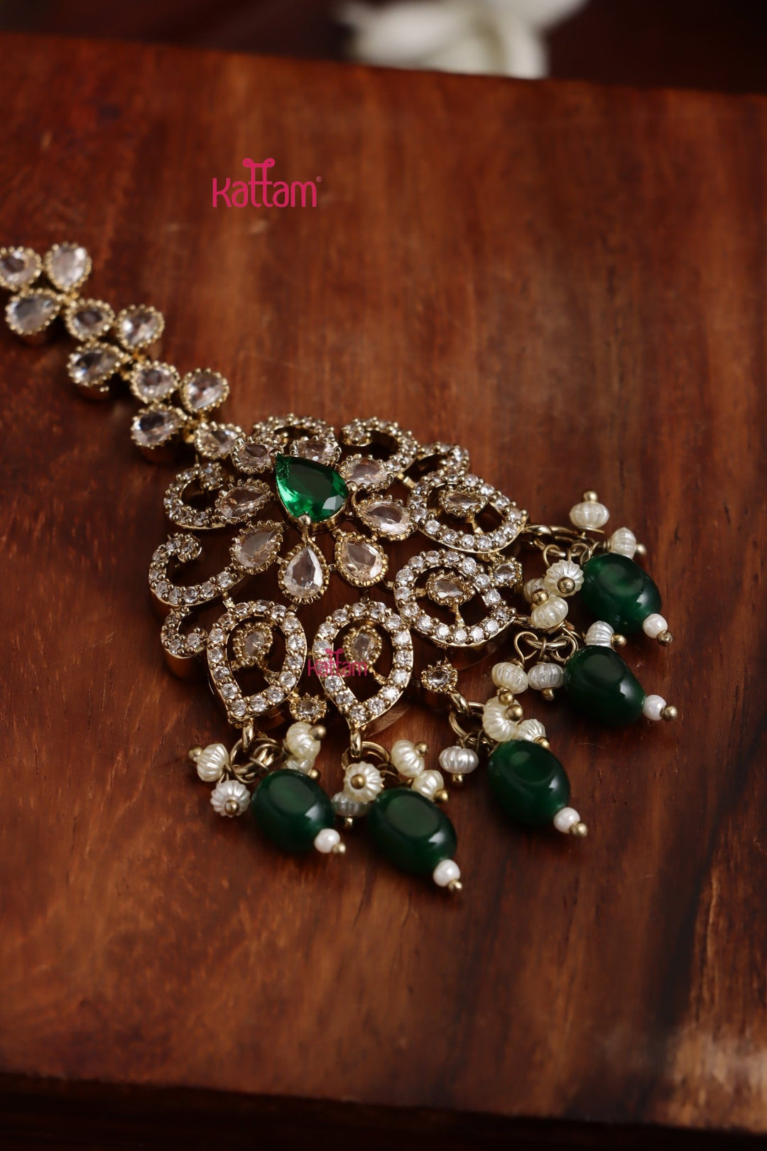 Eshva - Victorian Green Maangtikka - MT185
