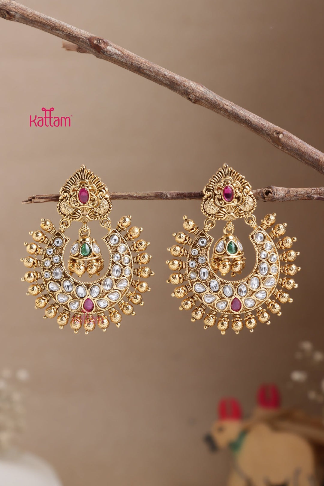 Ethnic Chandbali Peacock Earring - E1050