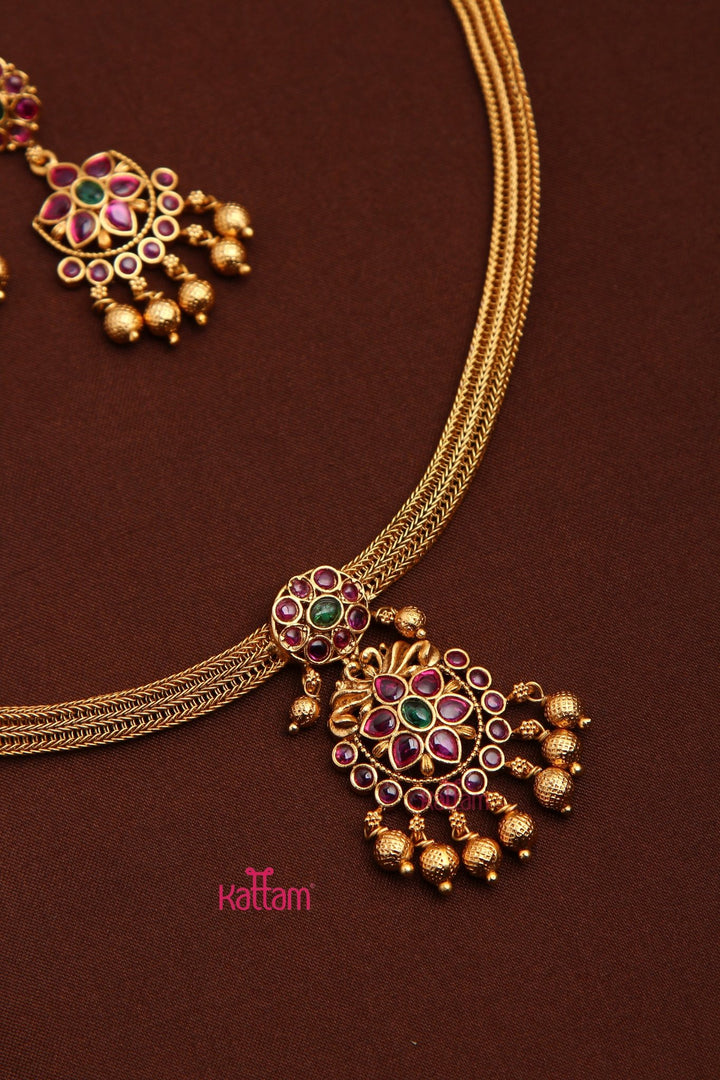 Ethnic Goldtone Attigai Choker - N3521