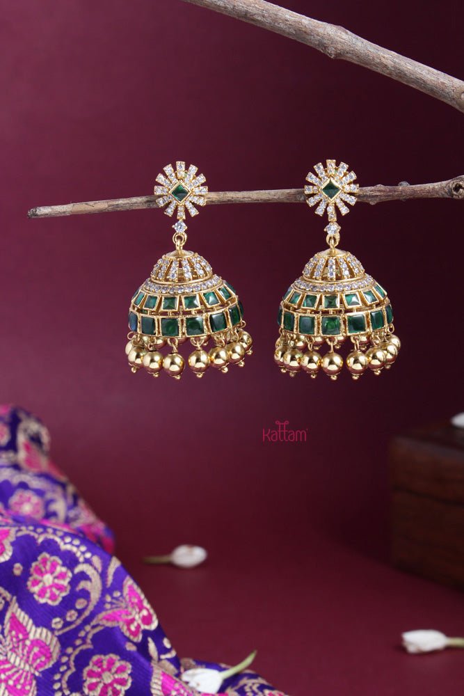 Ethnic Green Jhumka - E550