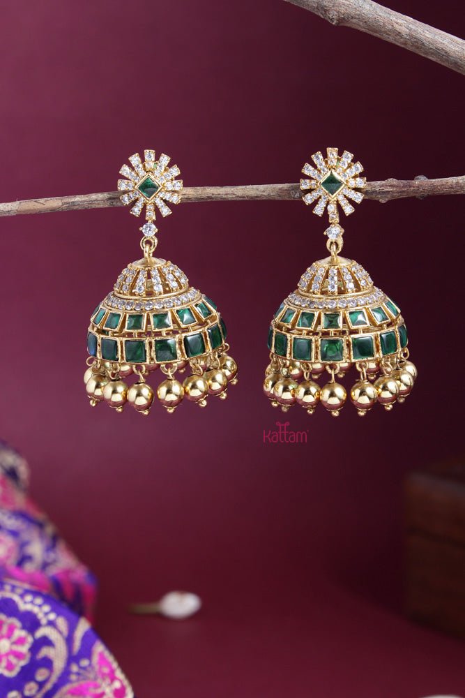 Ethnic Green Jhumka - E550