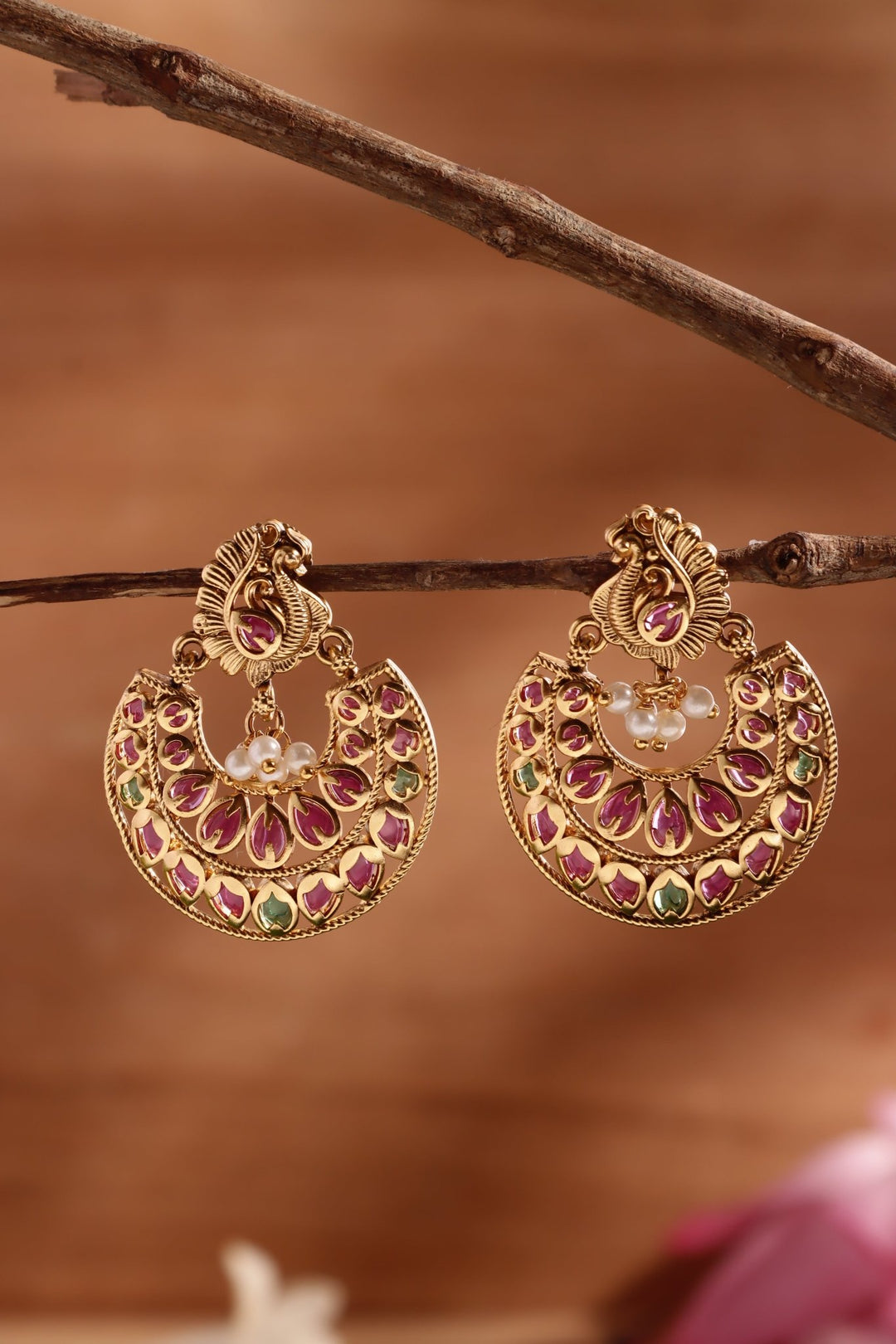 Ethnic Peacock Chandbali Earring - E1500