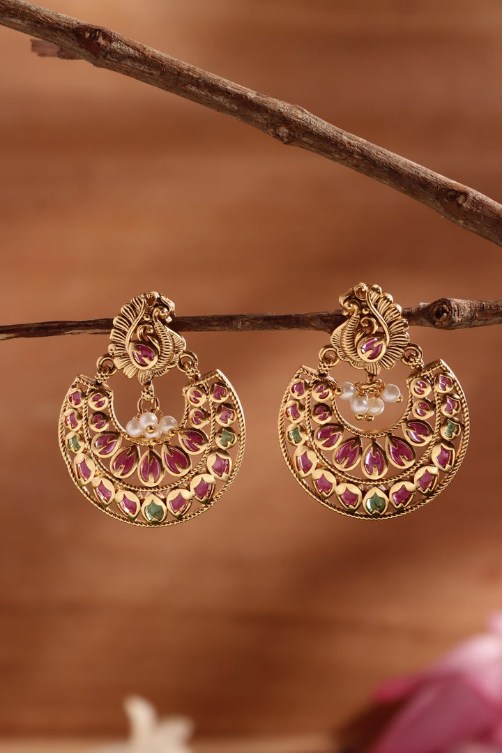 Ethnic Peacock Chandbali Earring - E1500