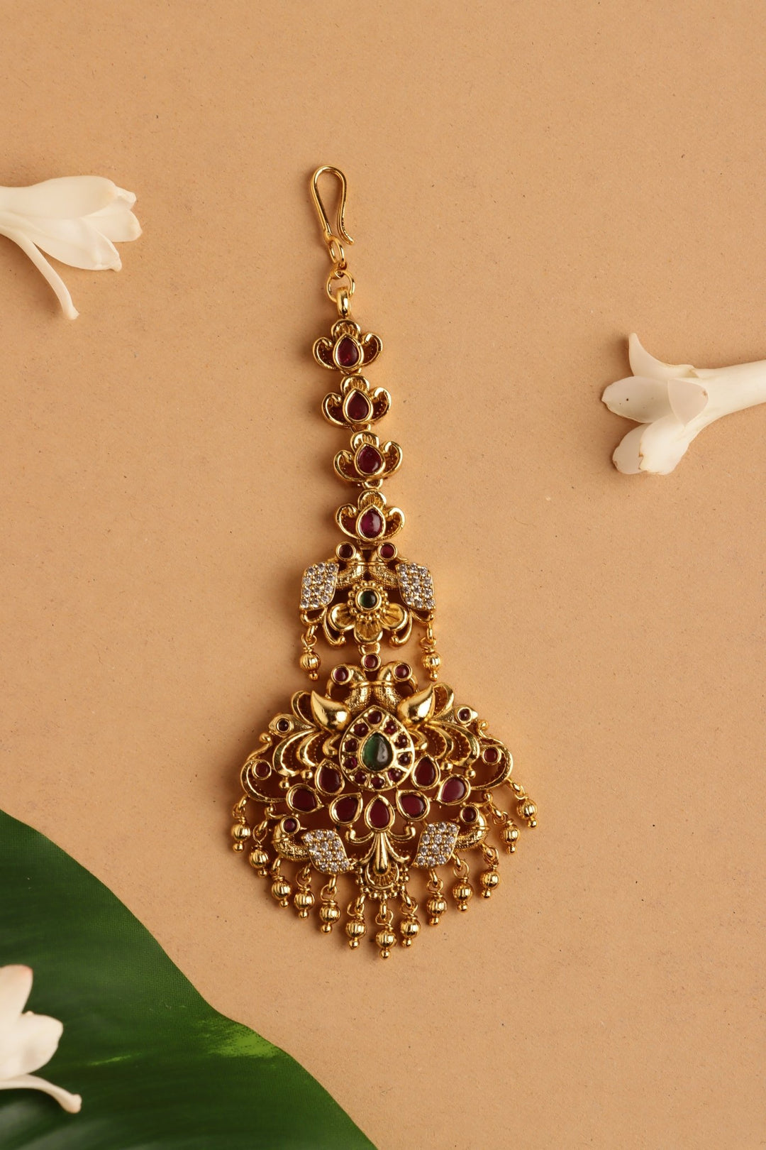 Ethnic Peacock Stone Maangtikka - MT202