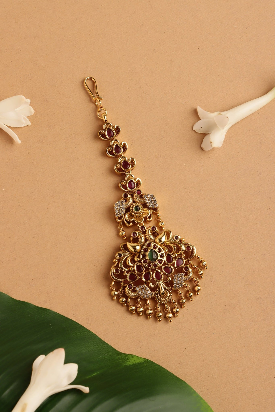 Ethnic Peacock Stone Maangtikka - MT202