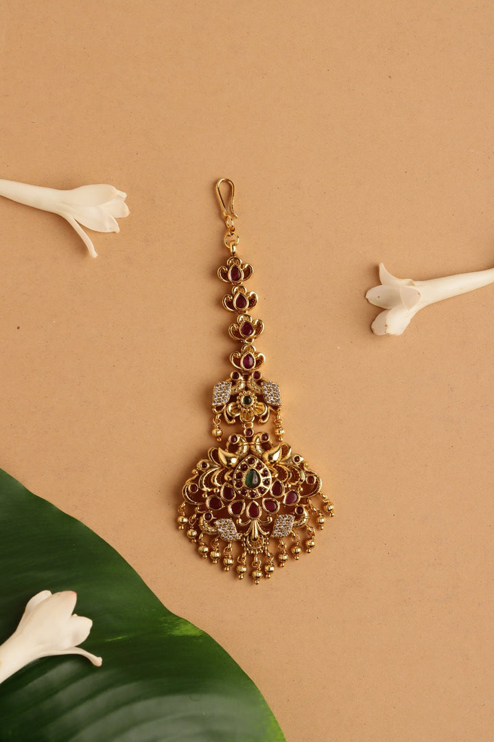 Ethnic Peacock Stone Maangtikka - MT202