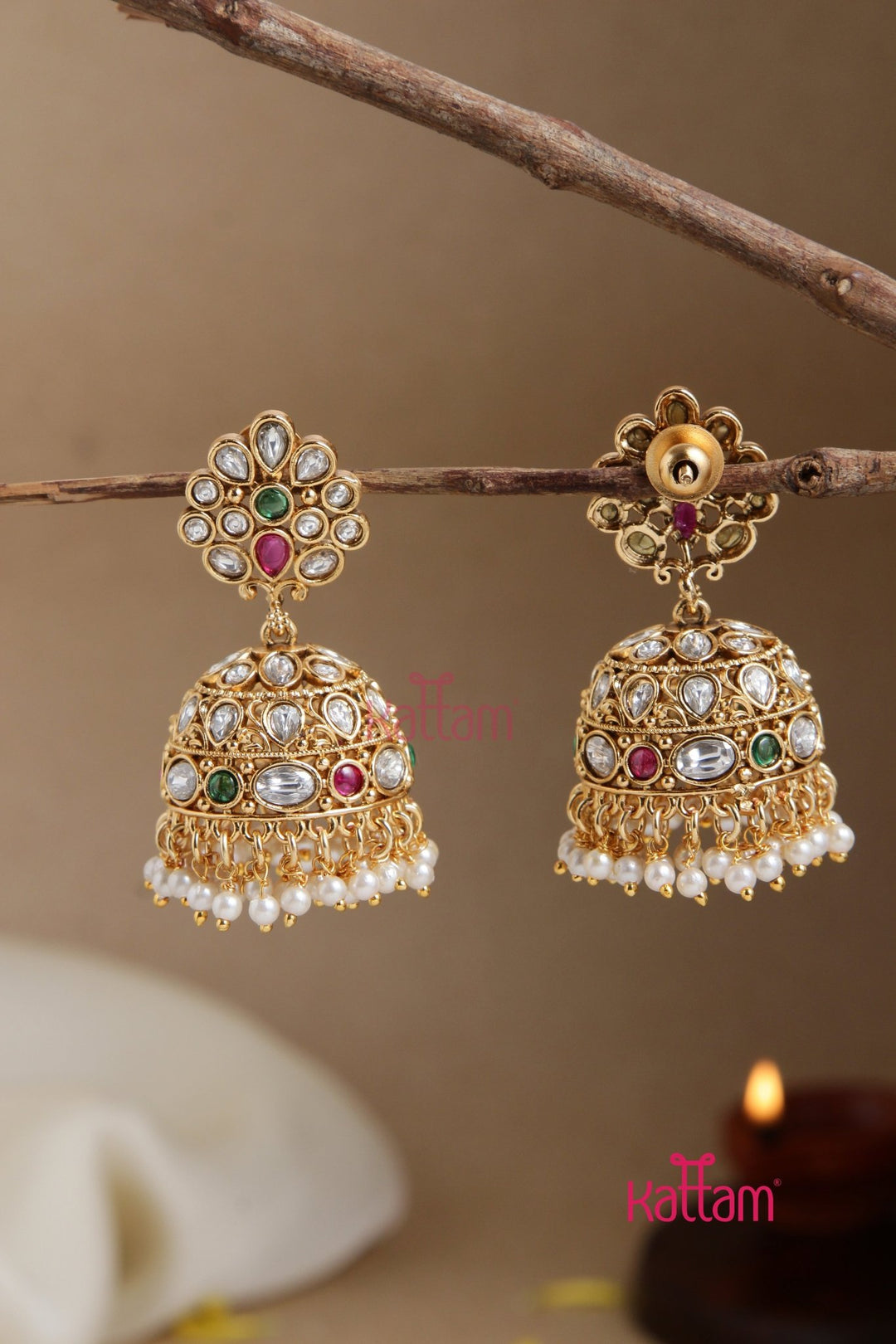 Ethnic Pearl Jhumka - E889