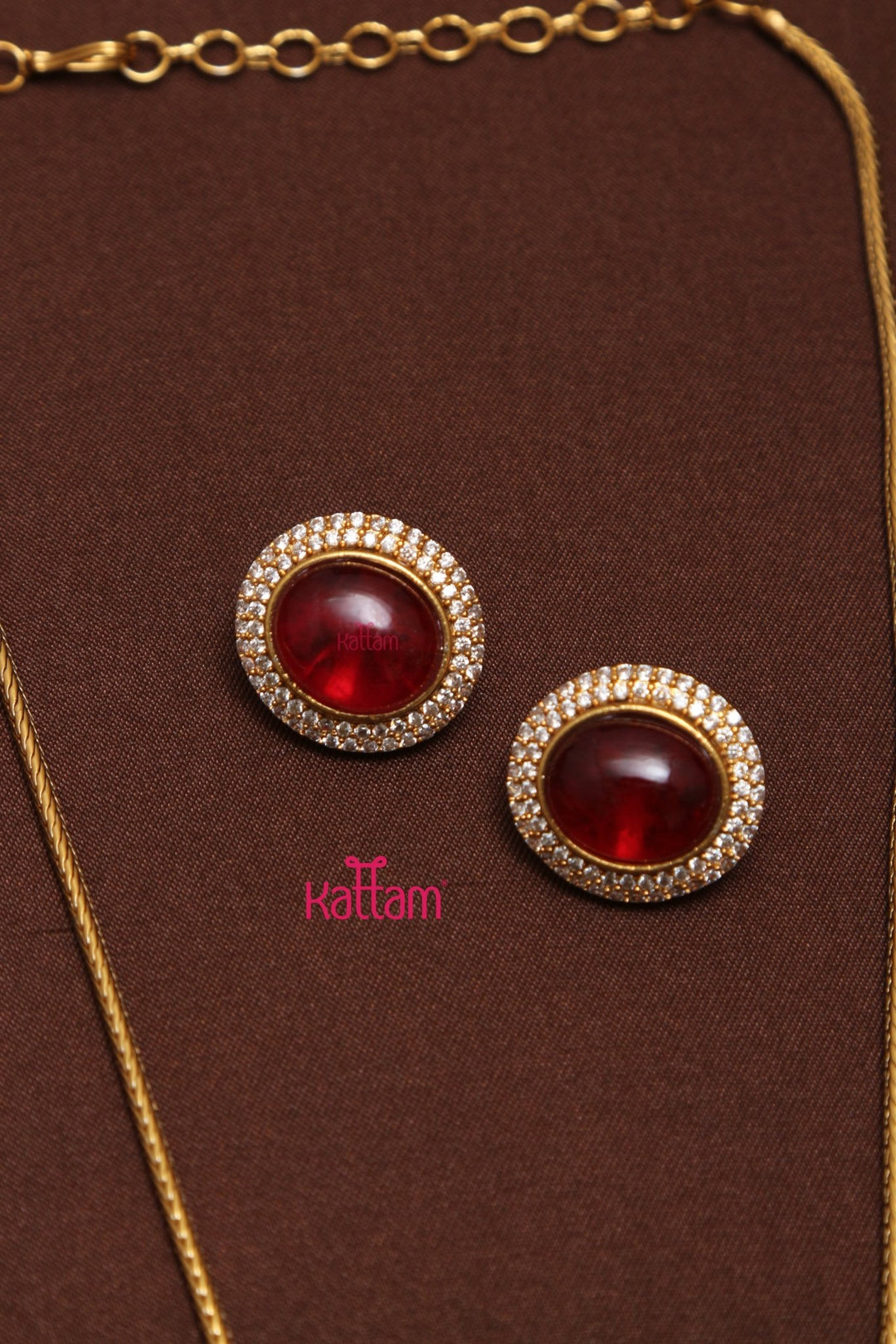 Evangeline - Ruby Pendant Chain Set - N3540