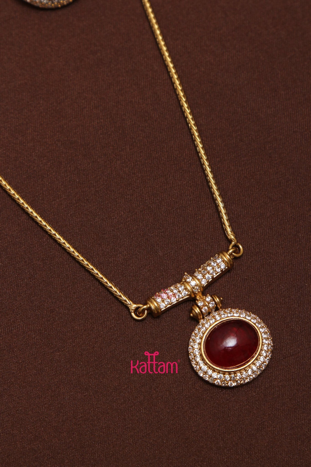 Evangeline - Ruby Pendant Chain Set - N3540