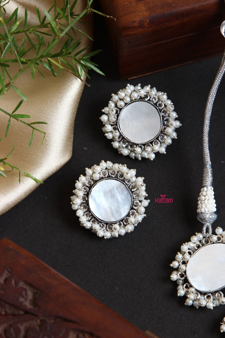 Exquisite Mirror Druzy Silver Lookalike Choker - N908