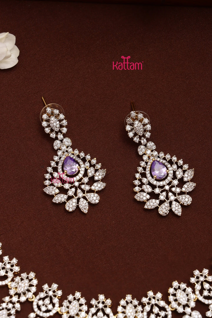 Faiza - AD Semi Bridal Purple Choker Set - N5316