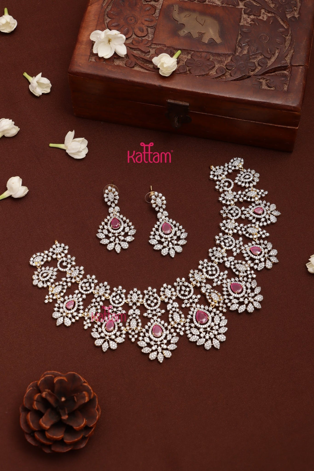 Faiza - AD Semi Bridal Ruby Choker Set - N5314