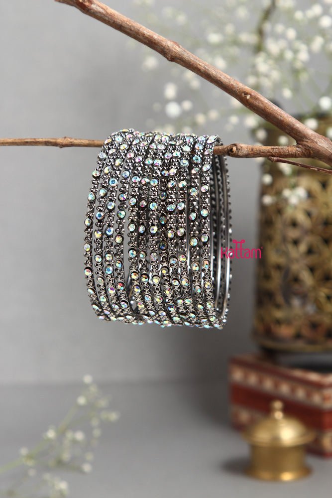 Fancy Dual Shade Stone Bangle - B391 - V4