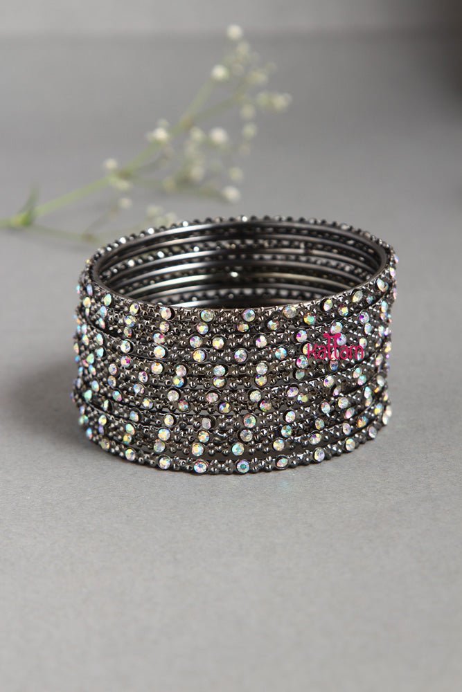 Fancy Dual Shade Stone Bangle - B391 - V4