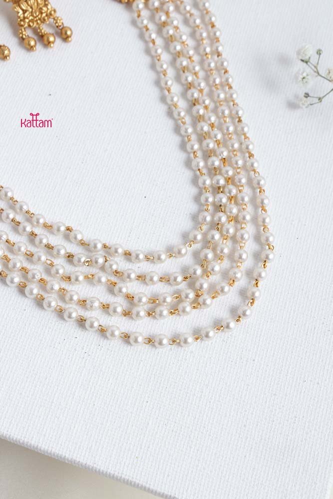 Five Layered Pearl Necklace - N2374