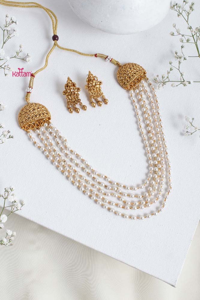 Five Layered Pearl Necklace - N2374