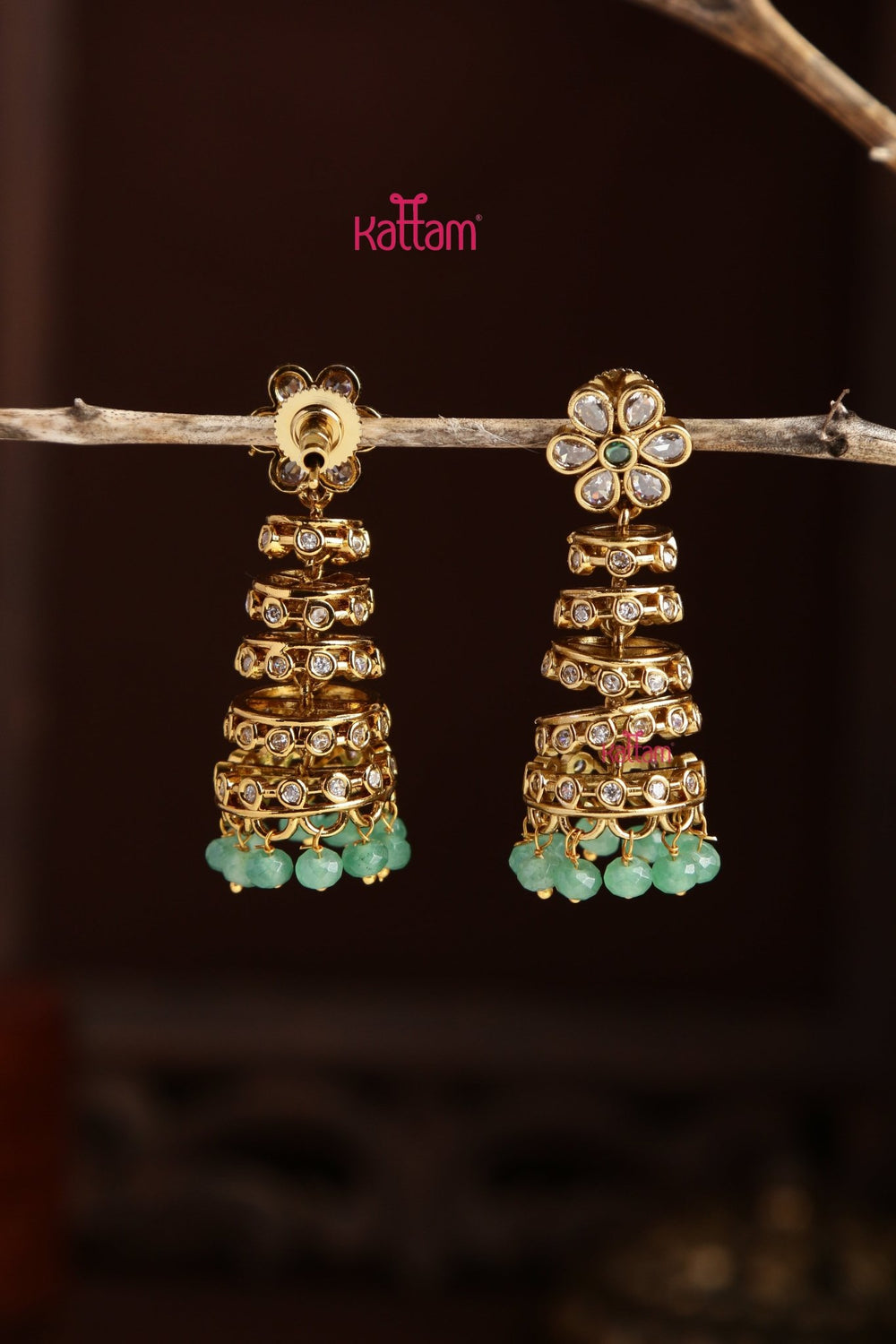Floral Statement Jhumka - Design 1 - E1300