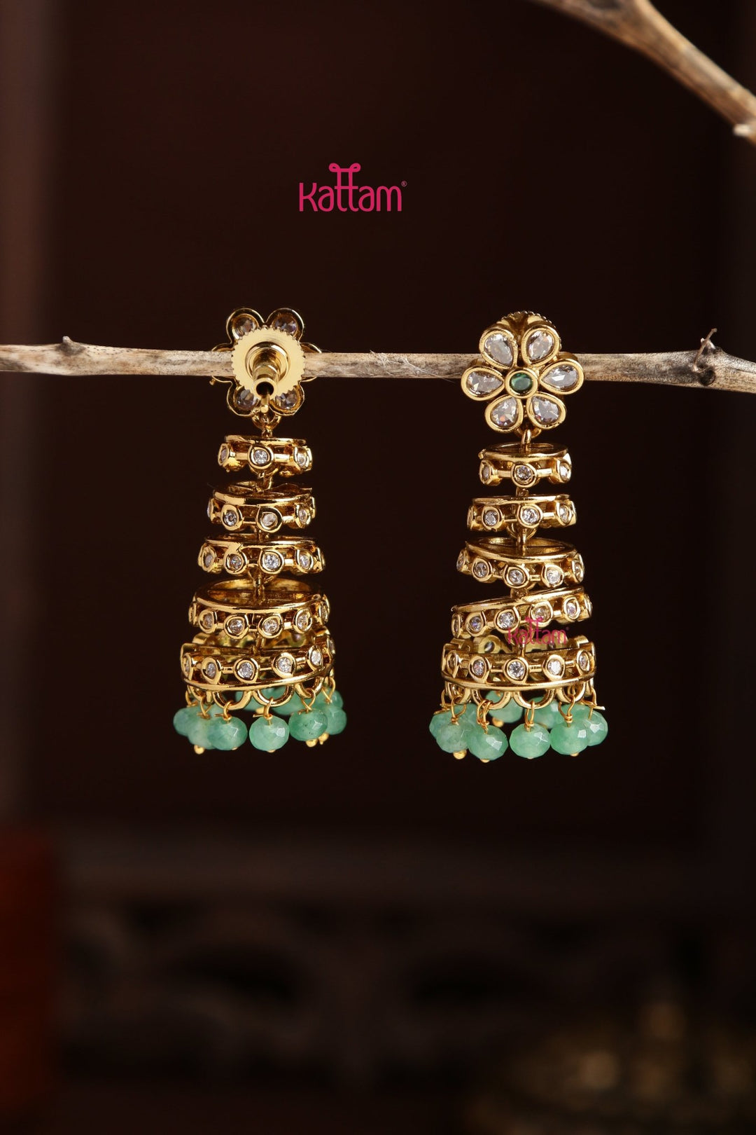 Floral Statement Jhumka - Design 1 - E1300