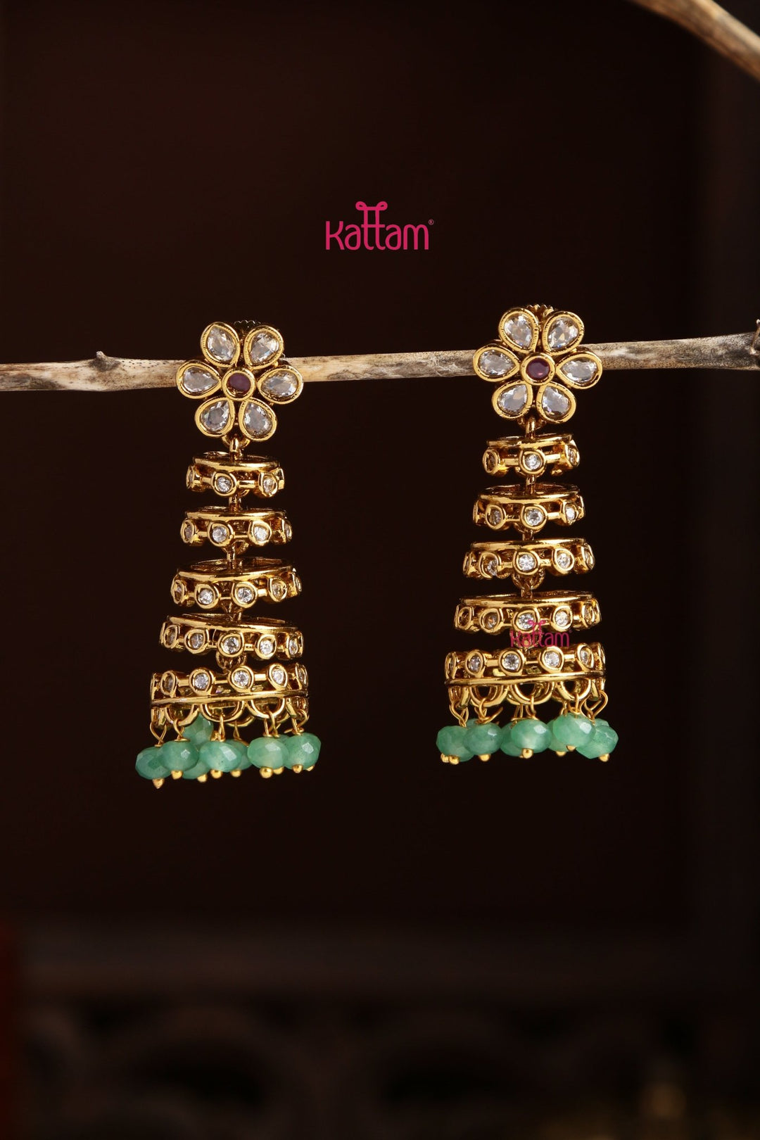 Floral Statement Jhumka - Design 2 - E1301