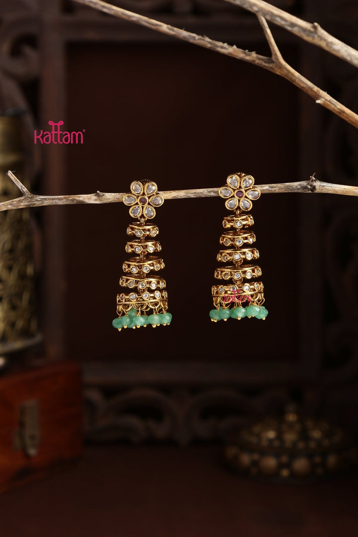 Floral Statement Jhumka - Design 2 - E1301