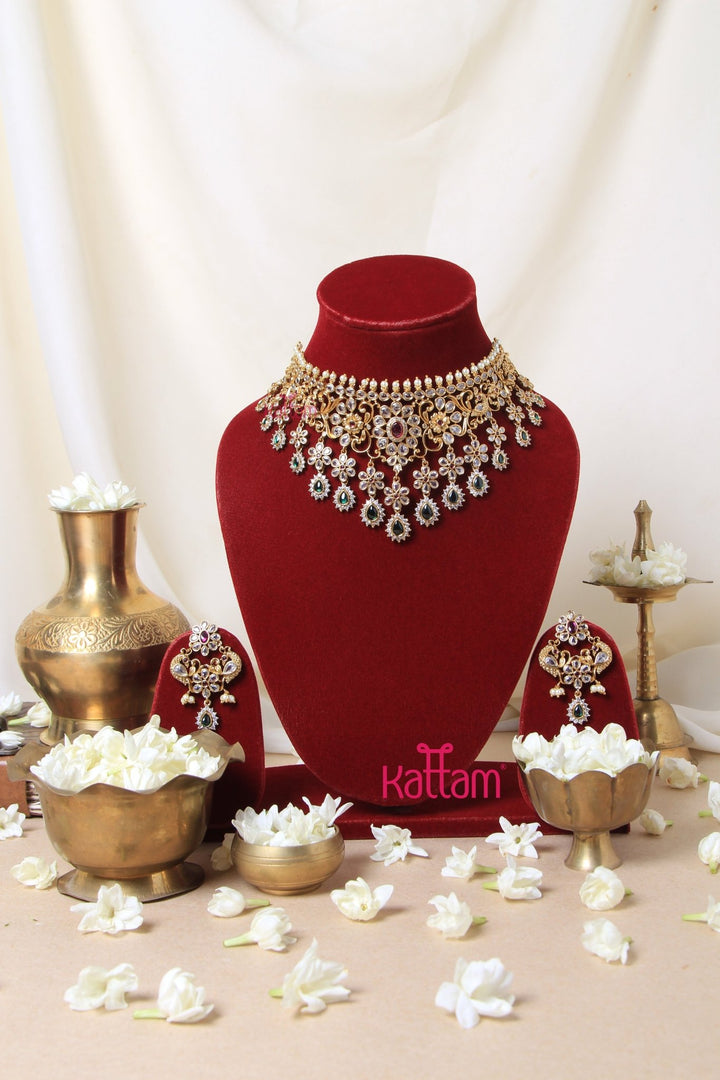 Floral's Peacock Bridal Choker - N3064