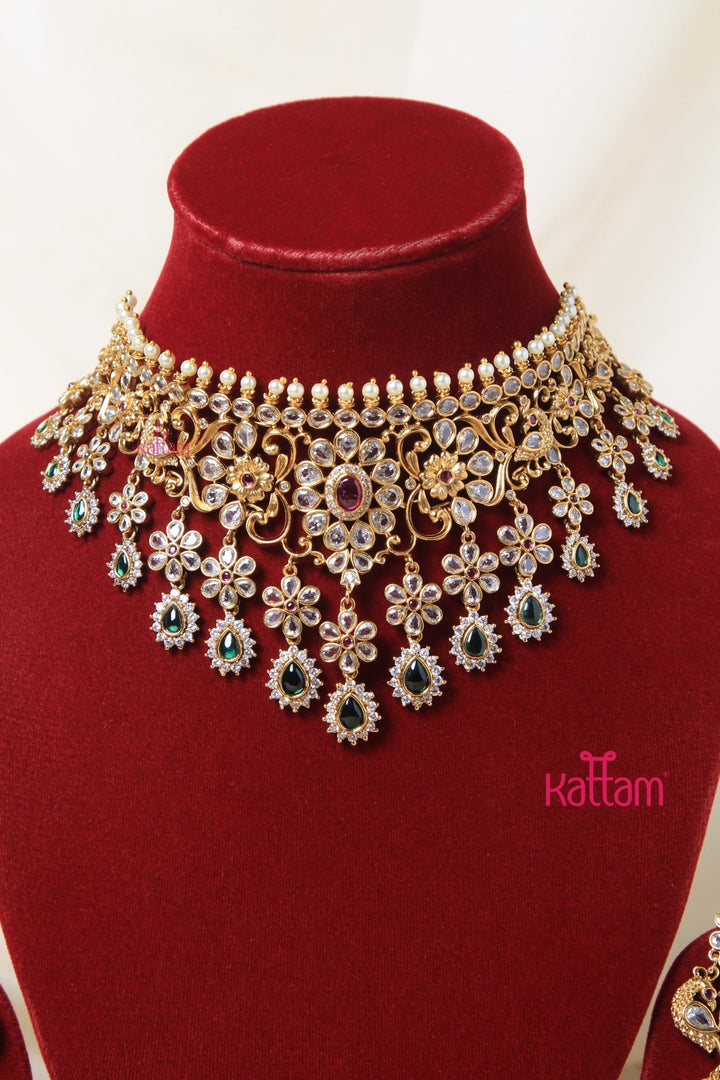 Floral's Peacock Bridal Choker - N3064