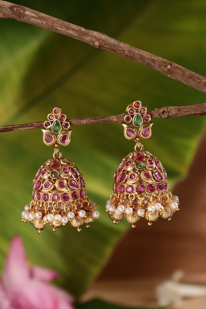 Flourish Thilak Stone Jhumka - E1460