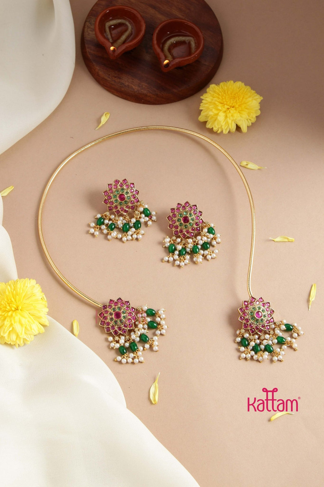 Flower Kemp Bluetooth Neckband Pattern Necklace - N2862