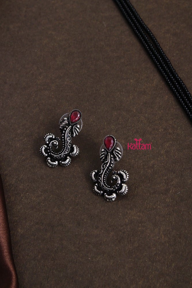 Flower Peacock Black Bead Short Chain - N1952
