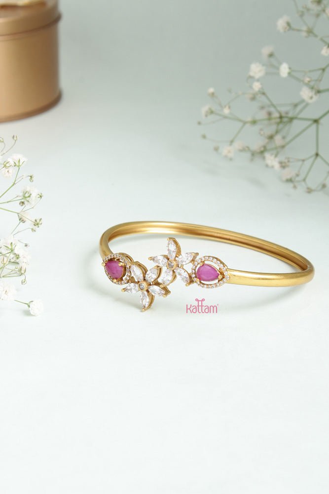 Flower Ruby Stone Kada - B465