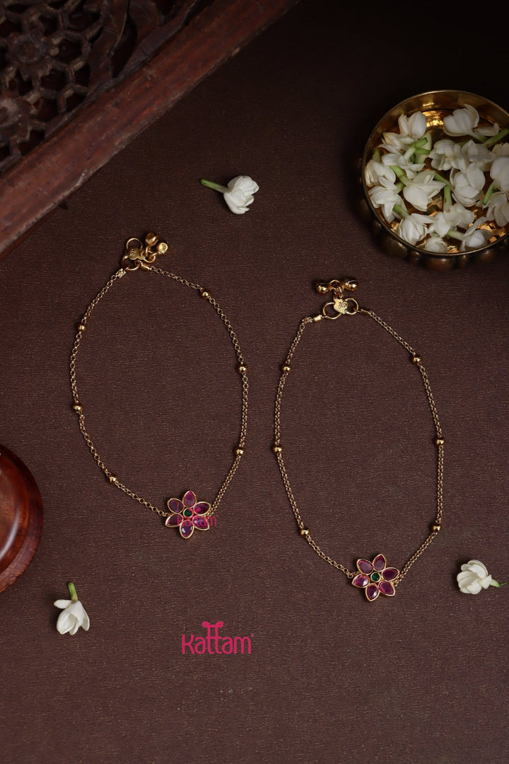 Flower Stone Anklet - A35